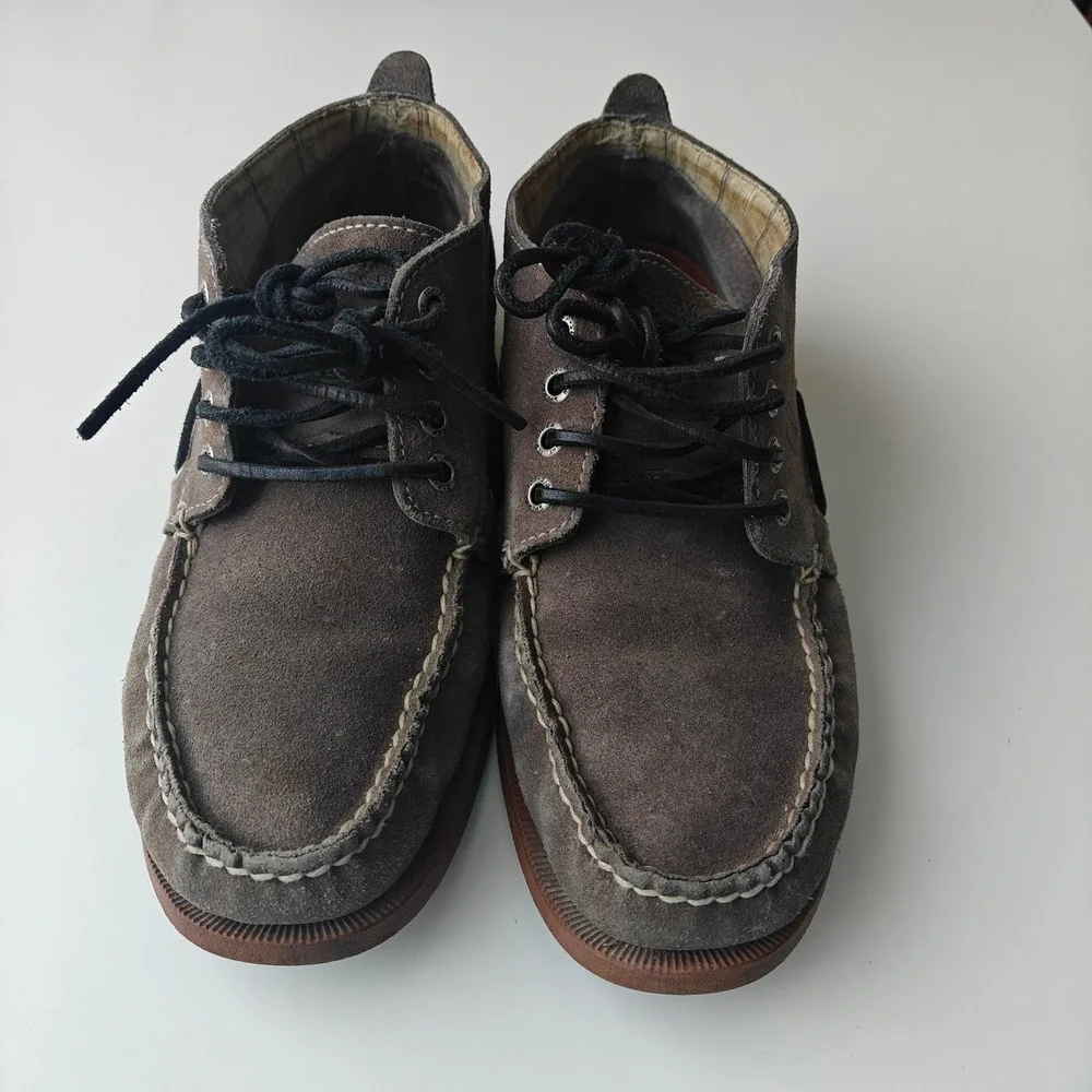 Sperry Top-Sider Mens 8M Bahama Chukka Grey Suede Leather Boat Shoe Boots